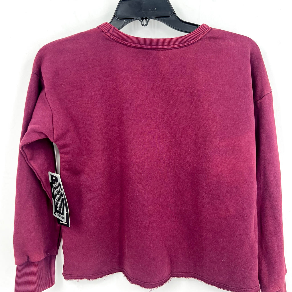 COLOSSEUM Girls Mississippi State Crop Crewneck Sweatshirt Large Maroon Red NWT