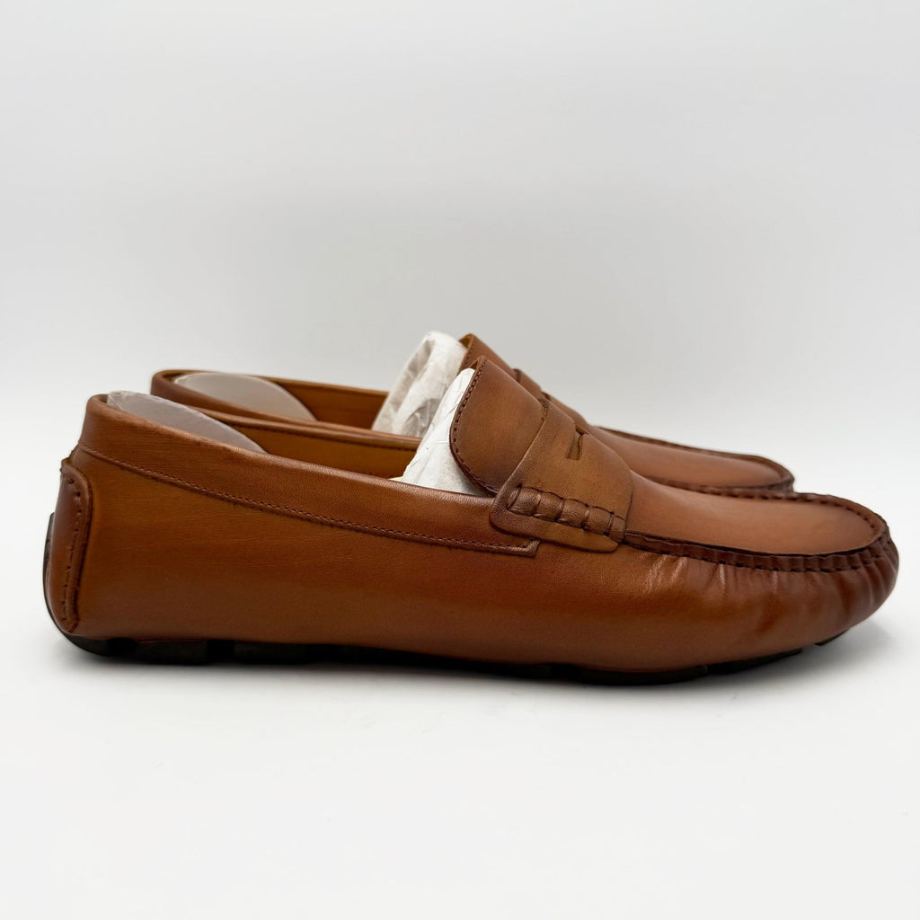 Vince Camuto Mens Vitzroy Driver Loafers Size 9.5 EU 42.5 Brown Tan Leather NIB