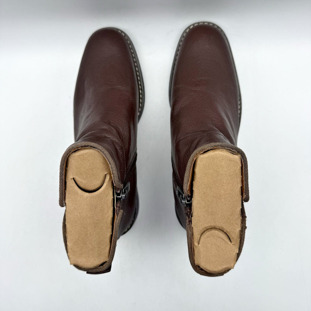 Franco Sarto Womens Marcus Ankle Boots Size 5.5 M Brown Leather Booties NIB