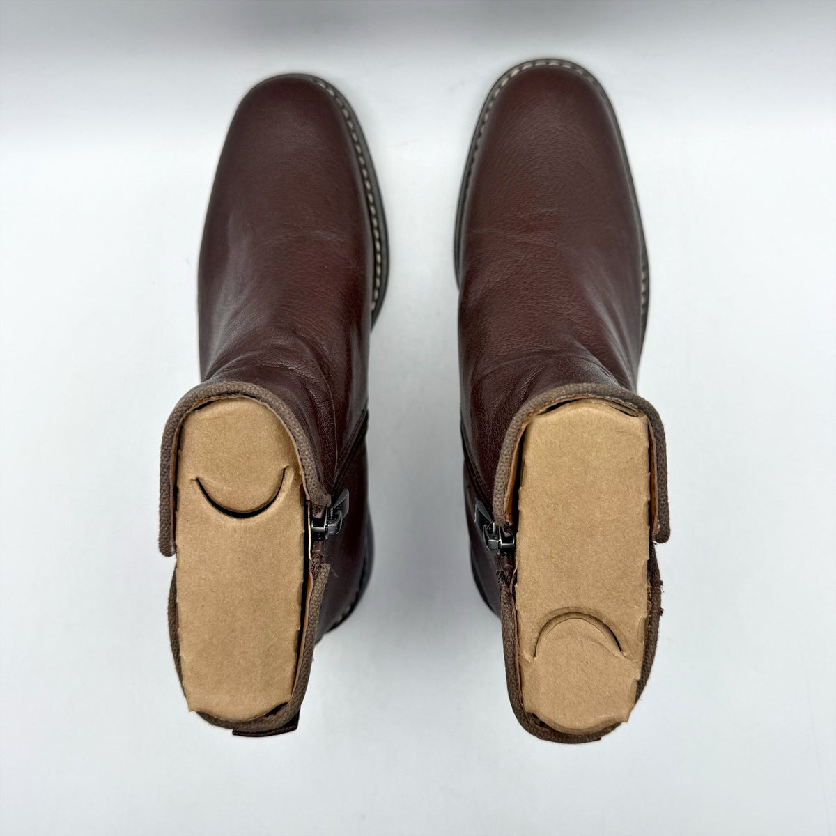 Franco Sarto Womens Marcus Ankle Boots Size 5.5 M Brown Leather Booties NIB