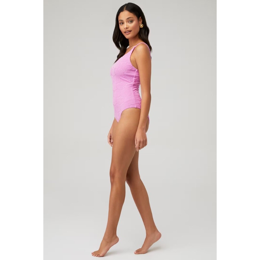 BEACH RIOT Women's Athena One Piece Swimsuit Small Shell Pink One Shoulder NWT