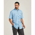 ARIAT Men's Rebar Made Tough VentTEK Work Shirt XL Blue Deep Water Heather NWT