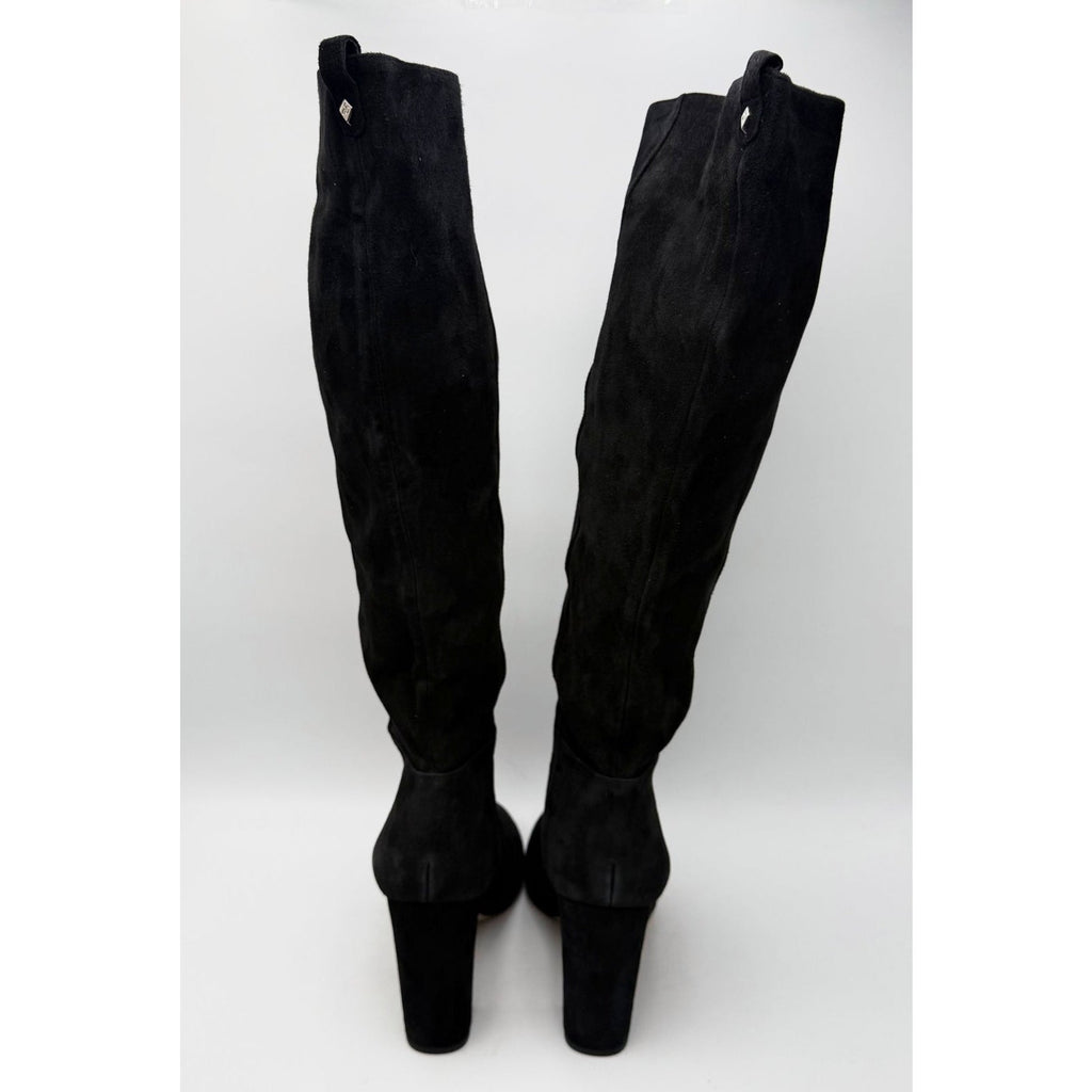Sam Edelman Womens Caprice Heeled Knee High Boots Size 8.5 Black Suede NWOB
