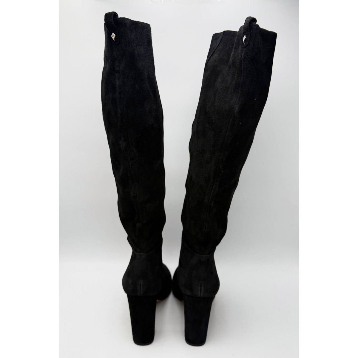 Sam Edelman Womens Caprice Heeled Knee High Boots Size 8.5 Black Suede NWOB