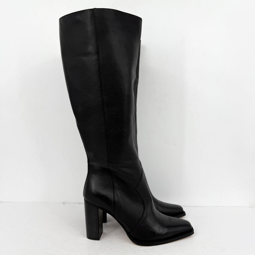 Vince Camuto Womens Lecheya Knee High Boot US 11 M Wide Calf Black Leather NWOB