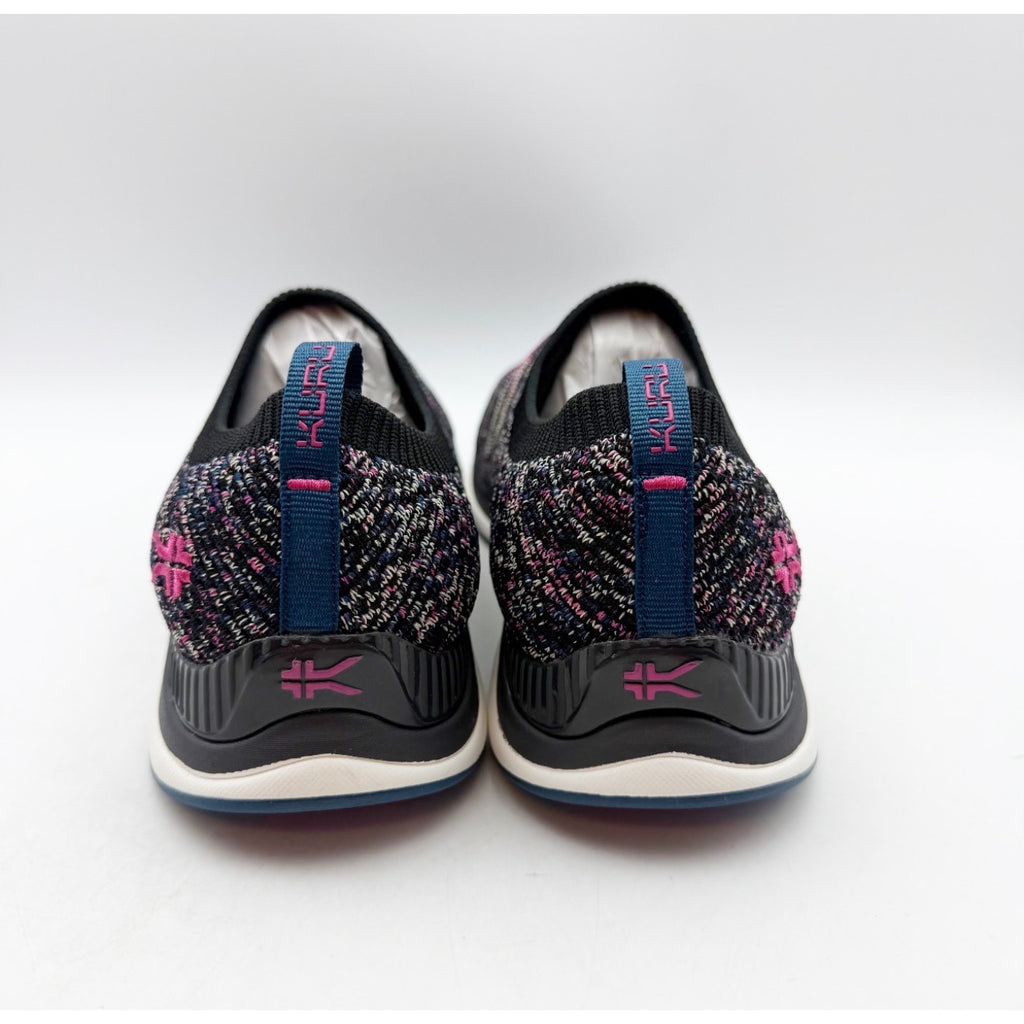 Kuru Womens Stride Casual Sneakers Size 9 Jet Black Confetti Knit Slip On NWOB