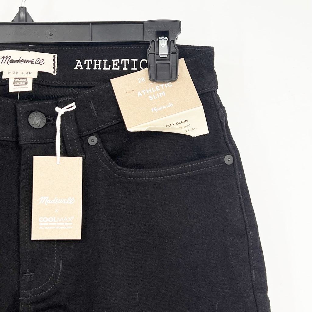 MADEWELL Men's Athletic Slim Jean 28x30 Black Bainhart Wash ND478 COOLMAX NWT