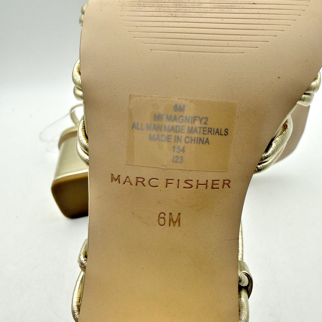 Marc Fisher Womens Magnify Heeled Sandals Size 6 M EU 36.5 Gold NWOB