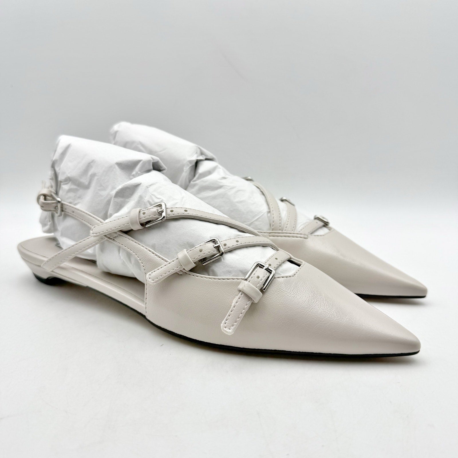 Steve Madden Womens Peony Mules US 7 M Off White Bone Slingback NIB