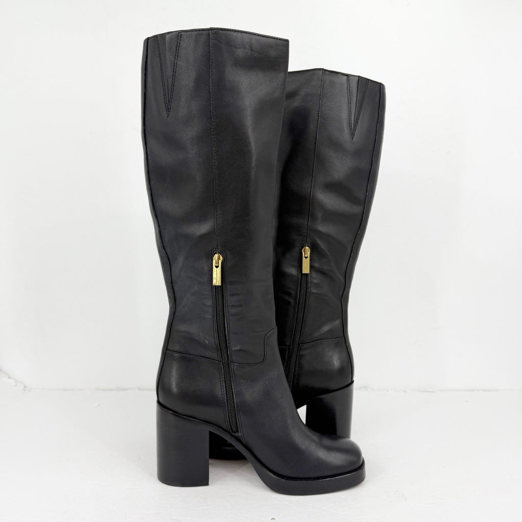Vince Camuto Womens Gibi Knee High Boots US 8 M Narrow Calf Black Leather NWOB