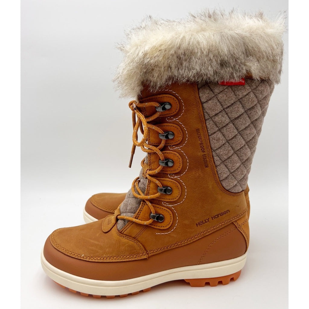 Helly Hansen Womens Garibaldi Vl Winter Boots US 8 Tan Leather Insulated WP NWOB