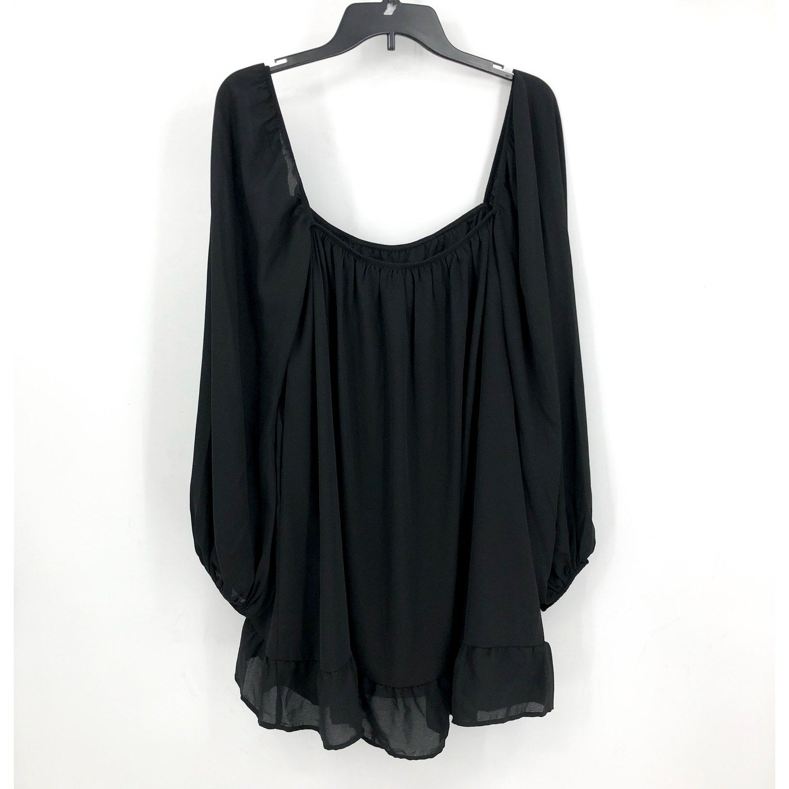 SHOW ME YOUR MUMU Women's Briar Mini Dress Medium Black Ruffle Long Sleeve NWT