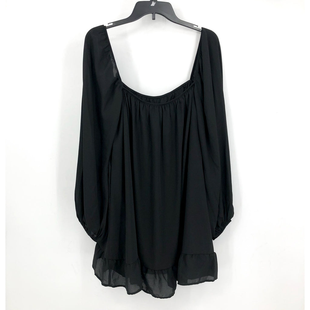 SHOW ME YOUR MUMU Women's Briar Mini Dress Medium Black Ruffle Long Sleeve NWT