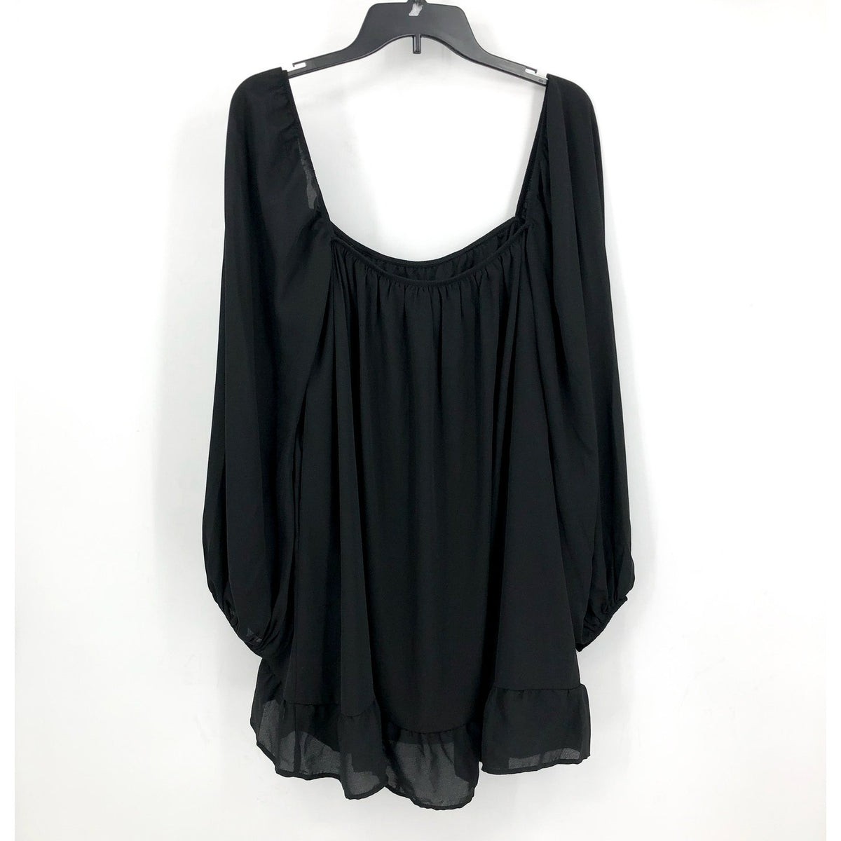 SHOW ME YOUR MUMU Women's Briar Mini Dress Medium Black Ruffle Long Sleeve NWT