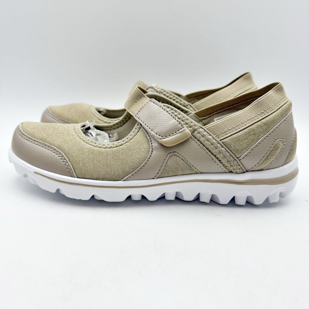 Propet Womens Onalee Mary Jane Shoes US 7 Narrow Beige Casual Flats Diabetic NIB