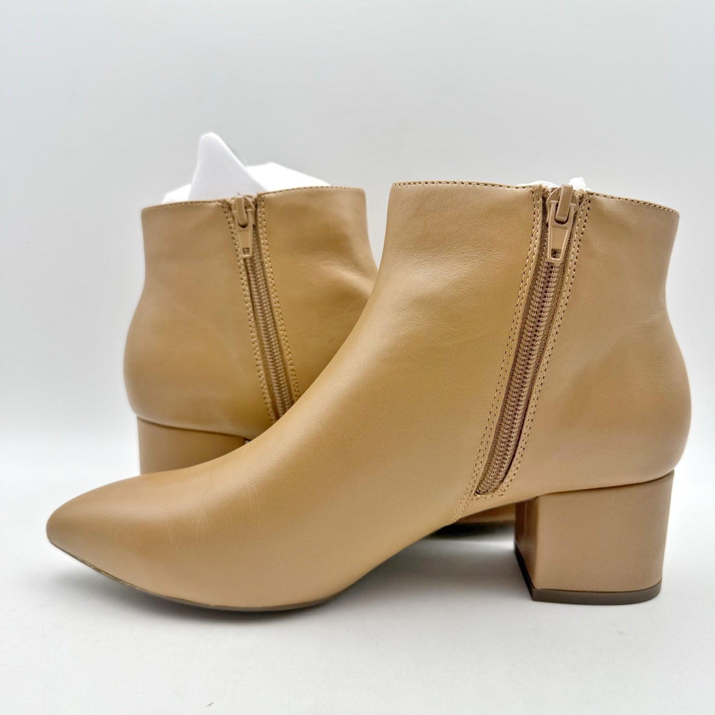 Rockport Womens Milia Block Bootie US 7 M EU 37.5 Tan Brown Leather NIB