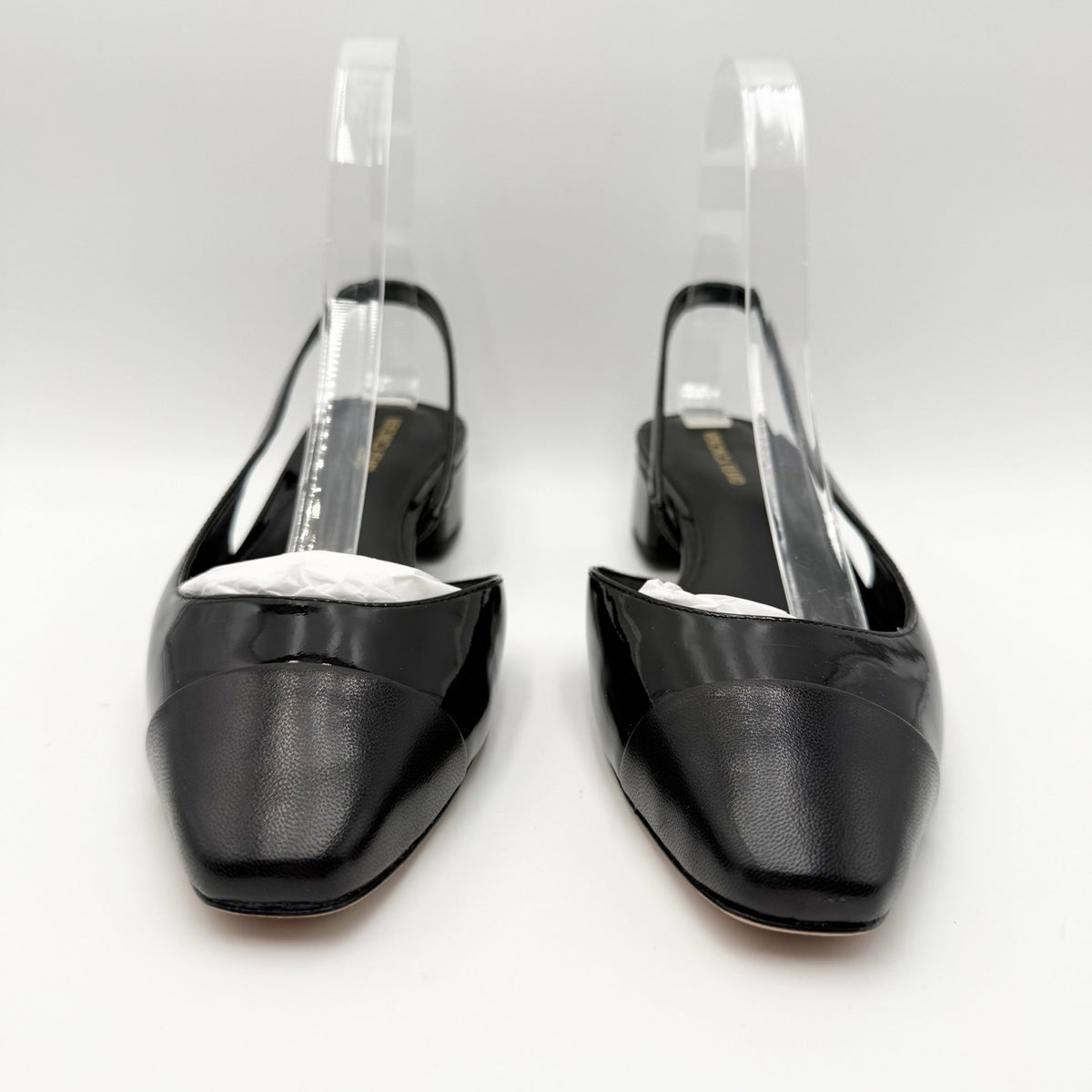 Veronica Beard Womens Cecile Cap Toe Slingback Heels Size 8 M Black Leather NIB