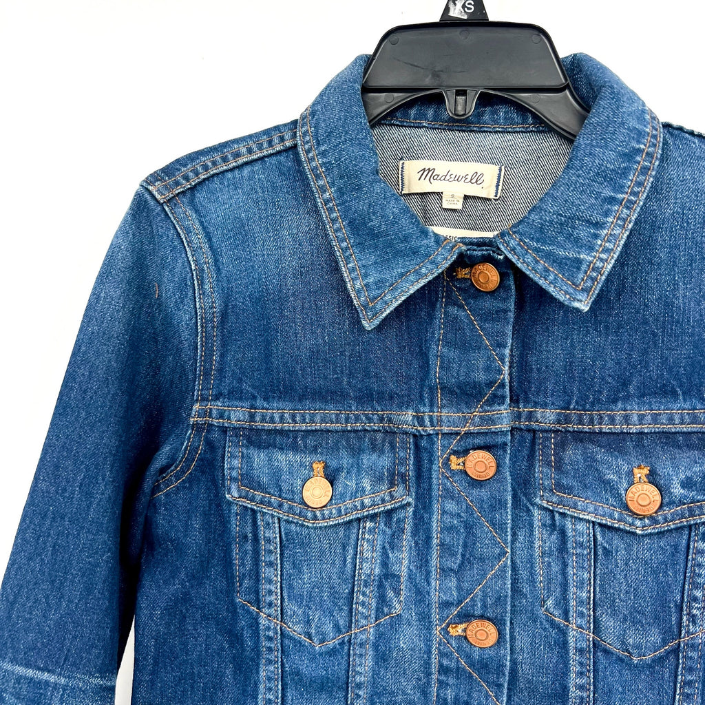 MADEWELL Womens The Classic Jean Jacket Small Blue Briarwood Wash H8341 NWT