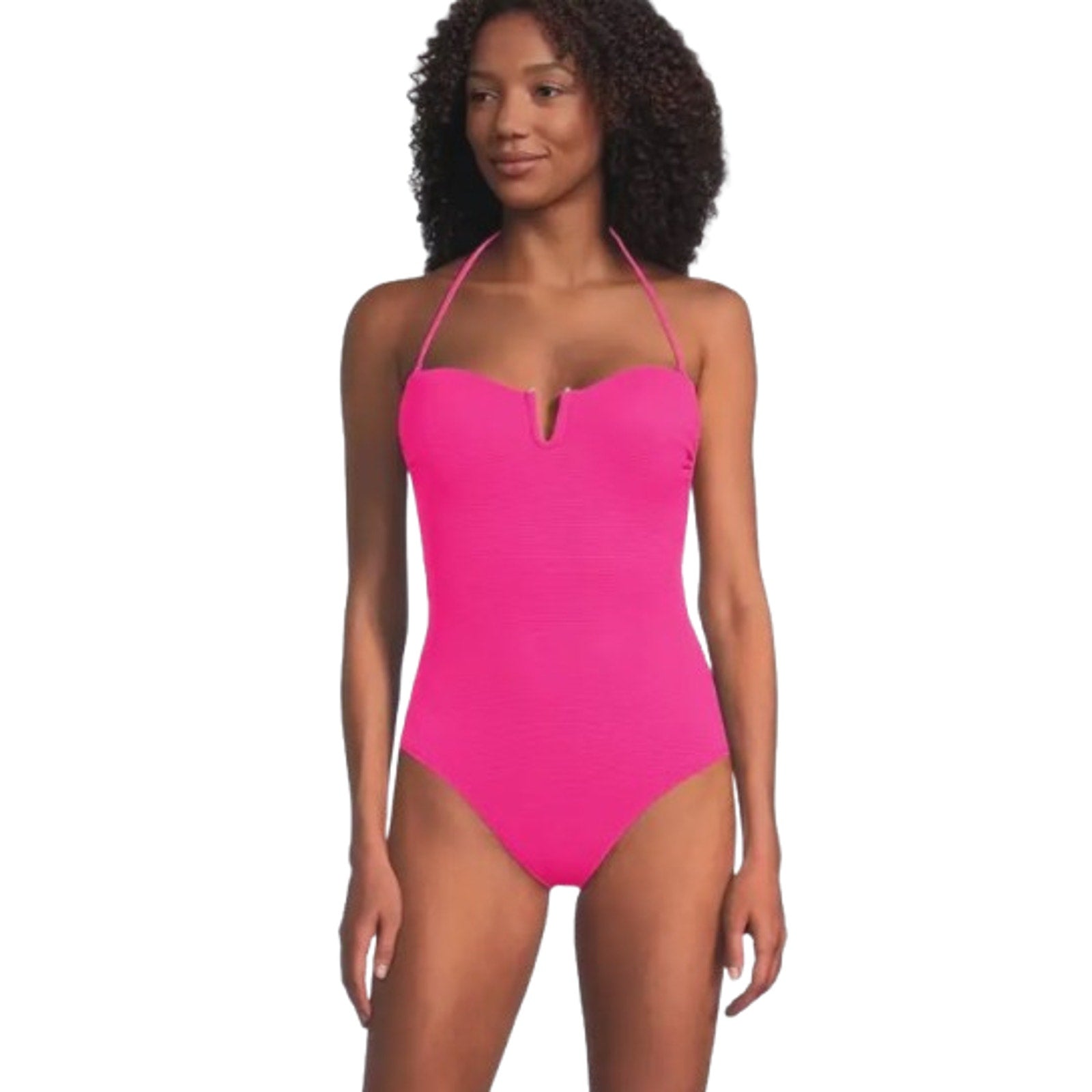 TOMMY BAHAMA Island Cays One-Piece Swimsuit Size 8 Pink Maui V-Front Bandeau NWT