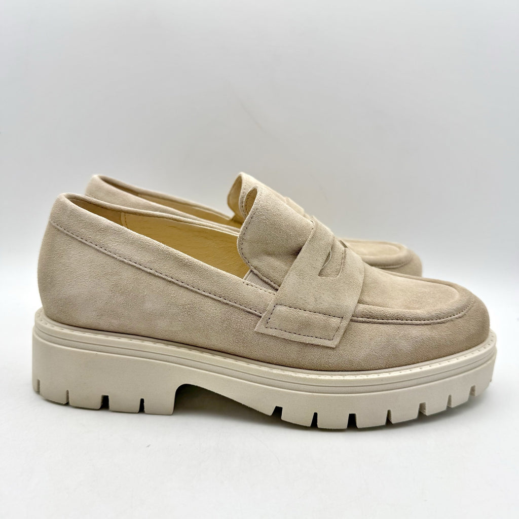 Gabor Womens 22.453 Platform Loafers UK 4 US 6.5 Beige Suede NWOB