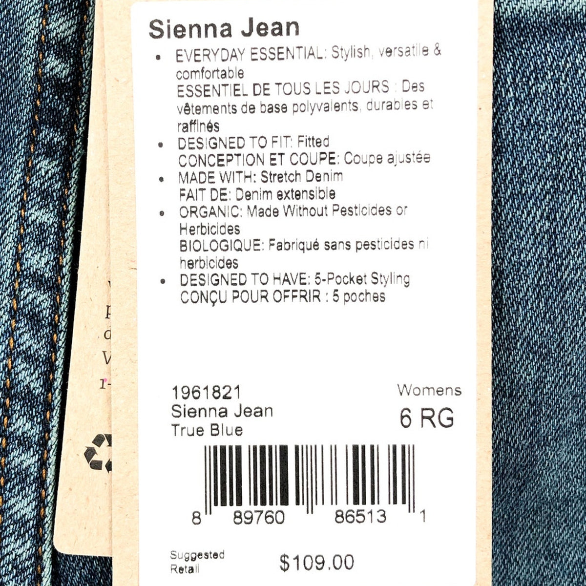 PRANA Womens Sienna Mid Rise Skinny Jeans Size 6 28 x 31 True Blue Stretch NWT