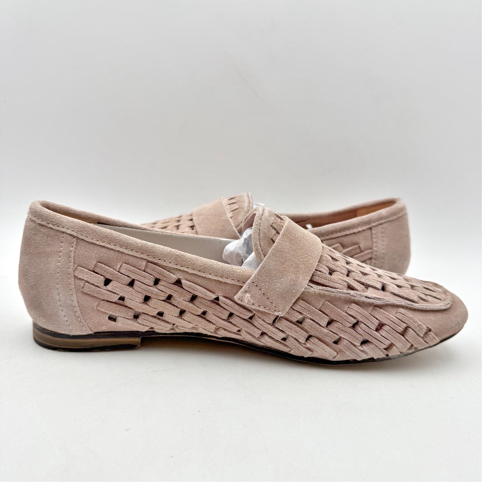Diba True Womens Age Less Flat Loafers US 7 EU 38 Pink Suede Woven NWOB