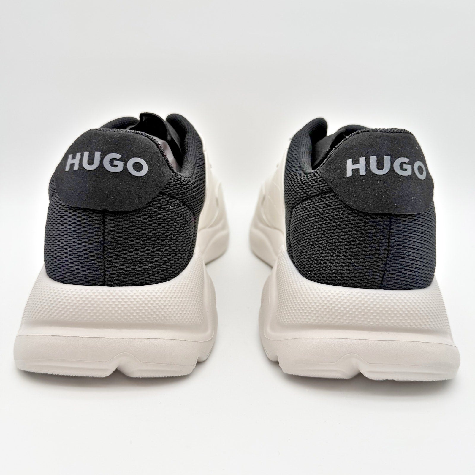 HUGO Mens Leon Running Sneaker US 12 EU 45 Light Grey White Athletic NIB