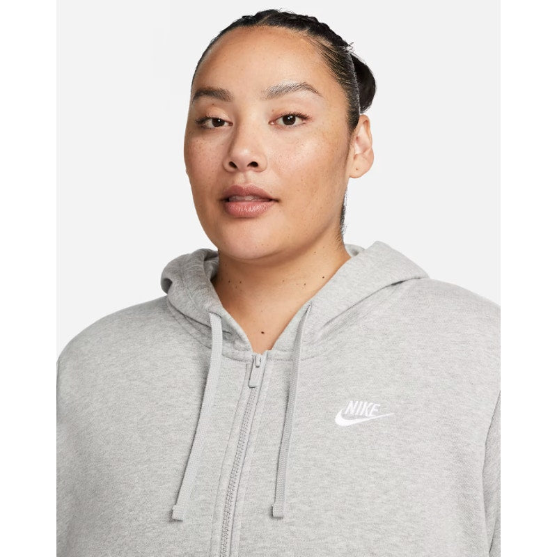 NIKE Womens Sportswear Club Fleece Full-Zip Hoodie 2X Grey Sweatshirt NWT