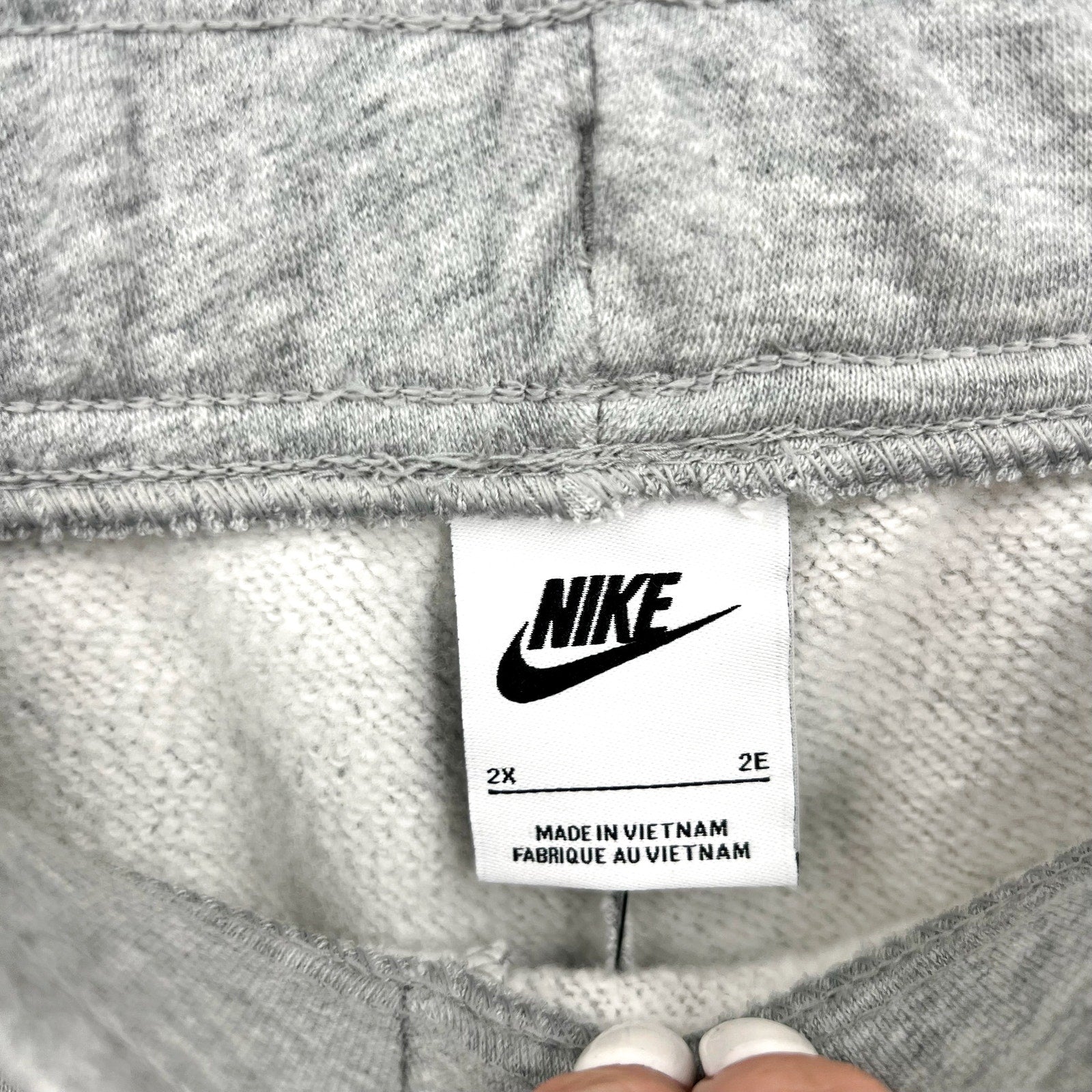 NIKE Womens Club Fleece Mid-Rise Jogger Pants 2X Grey White Sweatpants NWT