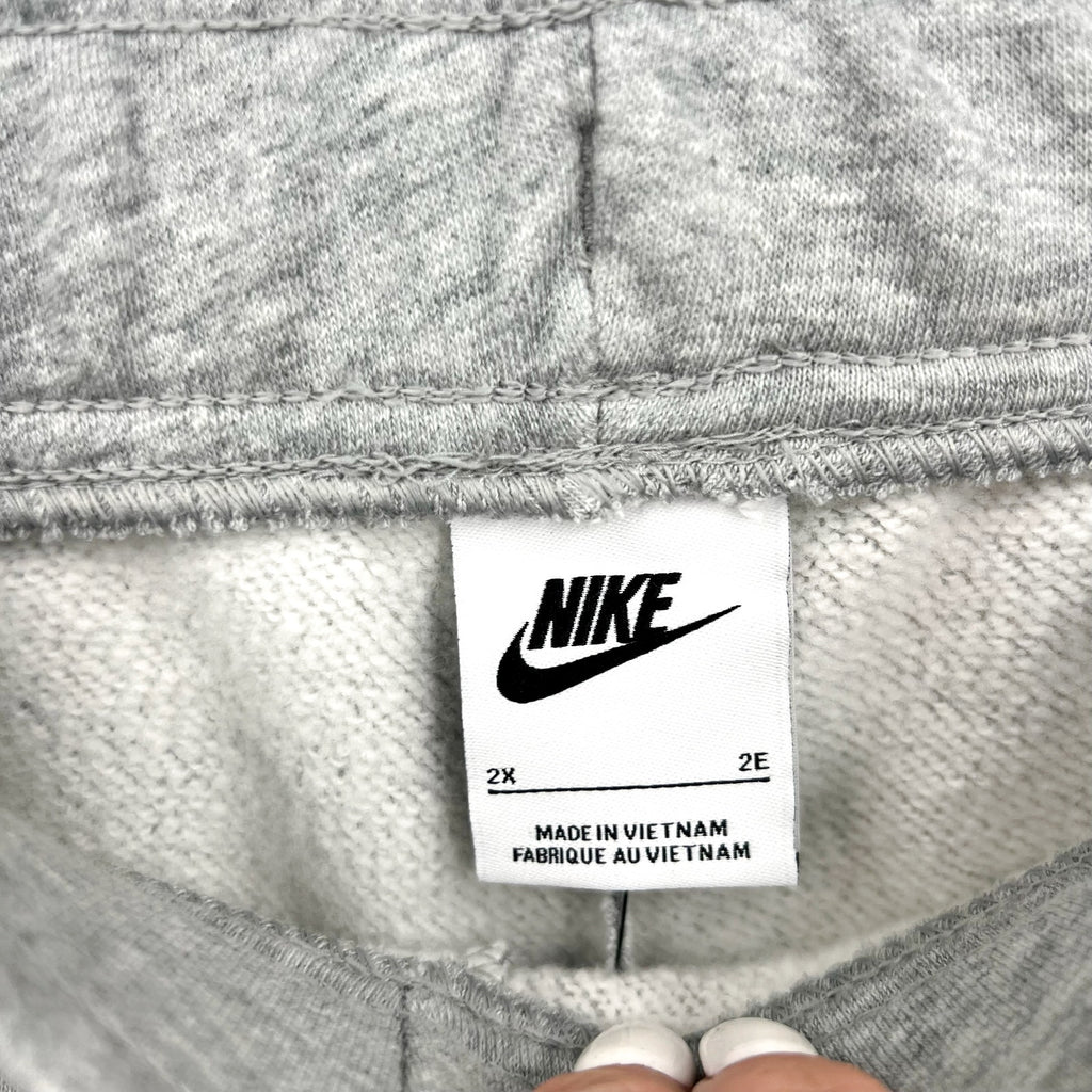 NIKE Womens Club Fleece Mid-Rise Jogger Pants 2X Grey White Sweatpants NWT