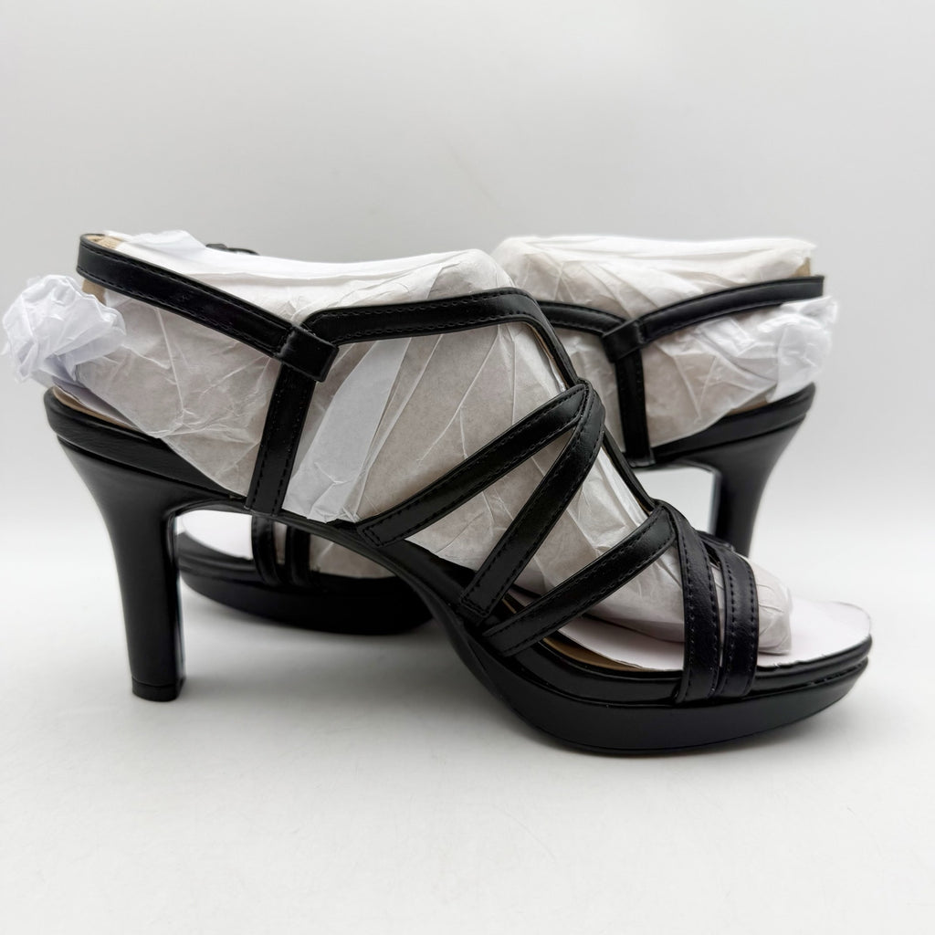 Naturalizer Womens Baylor Heeled Sandals US 8 Wide EU 38.5 Black NWOB