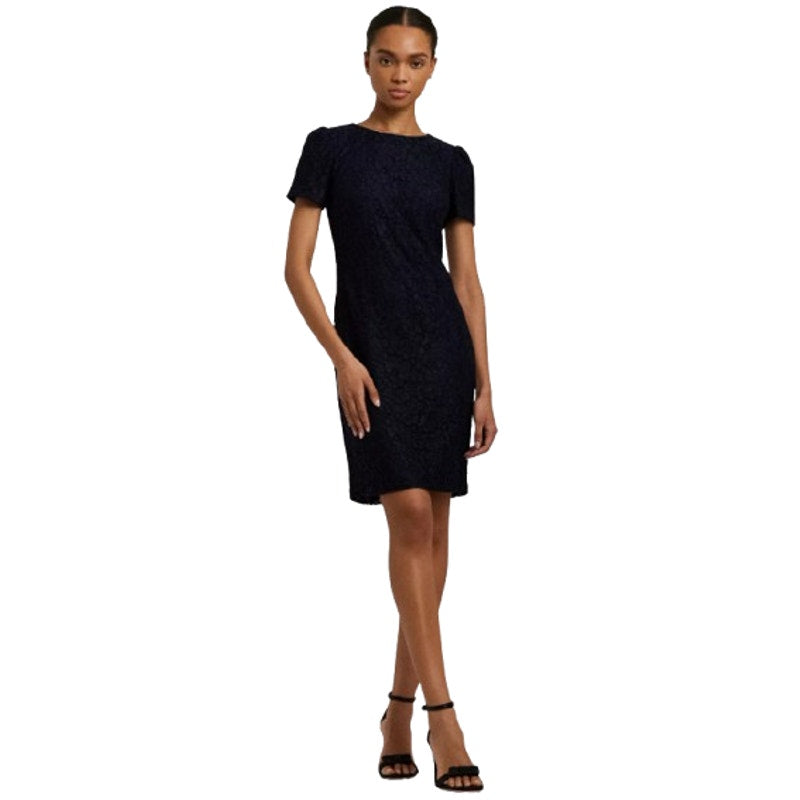 Lauren Ralph Lauren Women's Floral Lace Sheath Dress Size 10 Black SS NWT