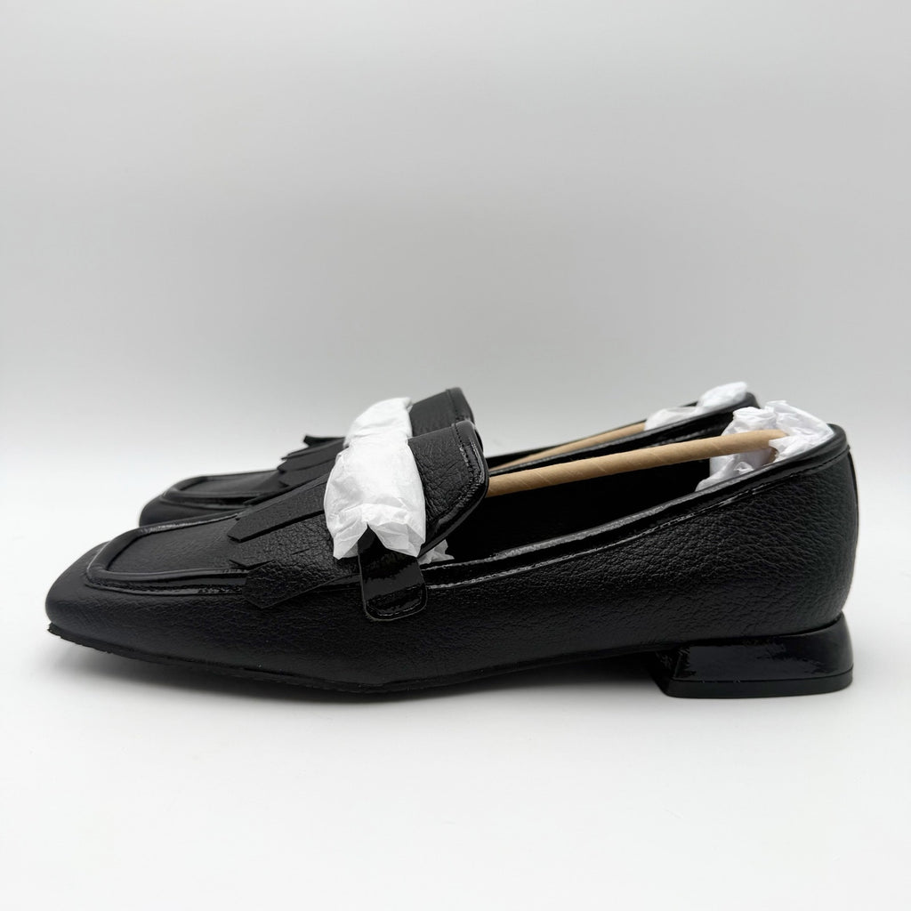 Donald Pliner Womens Saeli Loafers Size 7.5 M Black Nappa Leather Flats NIB