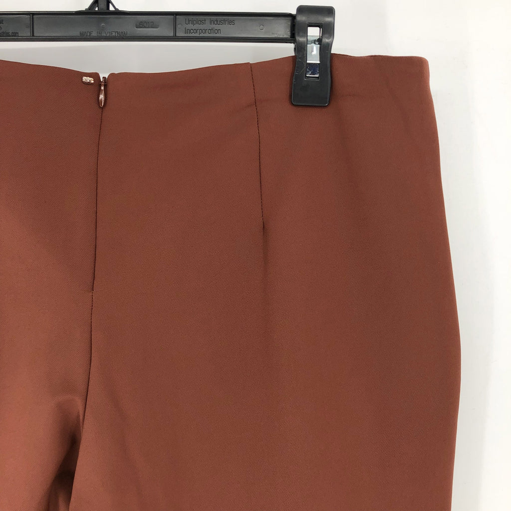 SPORTMAX Women's Zip Cuff Slim Fit Pants Size 14 Red Brown Stretch Trousers NWOT