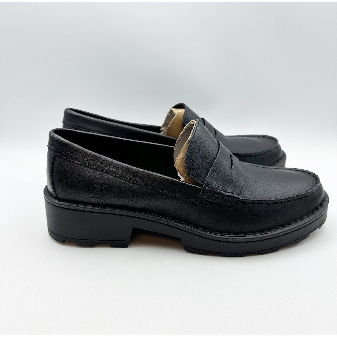 Born Womens Carrera Loafers Size 11 M EU 41-42 Black Leather Slip On NIB