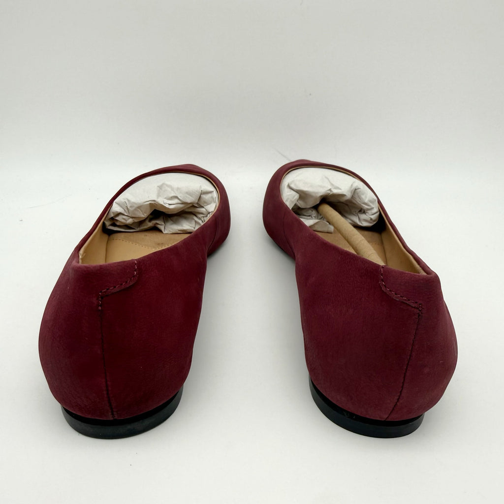 Trotters Womens Estee Flats US 9 M Dark Cherry Red Nubuck Leather NIB