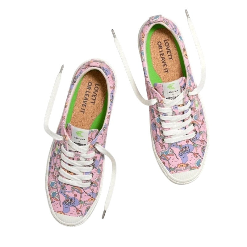Cariuma Womens OCA Low Sneakers US 7 M EU 38 Rose Graphic Print Canvas NIB