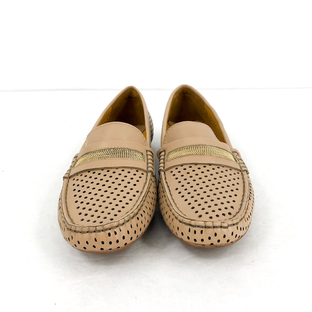 Vaneli Womens Acris Driving Loafers SIZE 6 M EU 36.5 Nude Tan Leather NIB