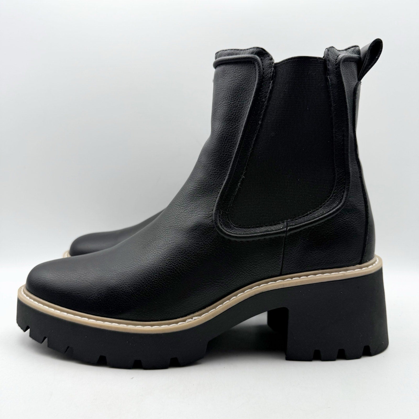 Mia Womens Noylynn Chelsea Boots US 9 M EU 40 Black Vegan Leather NIB