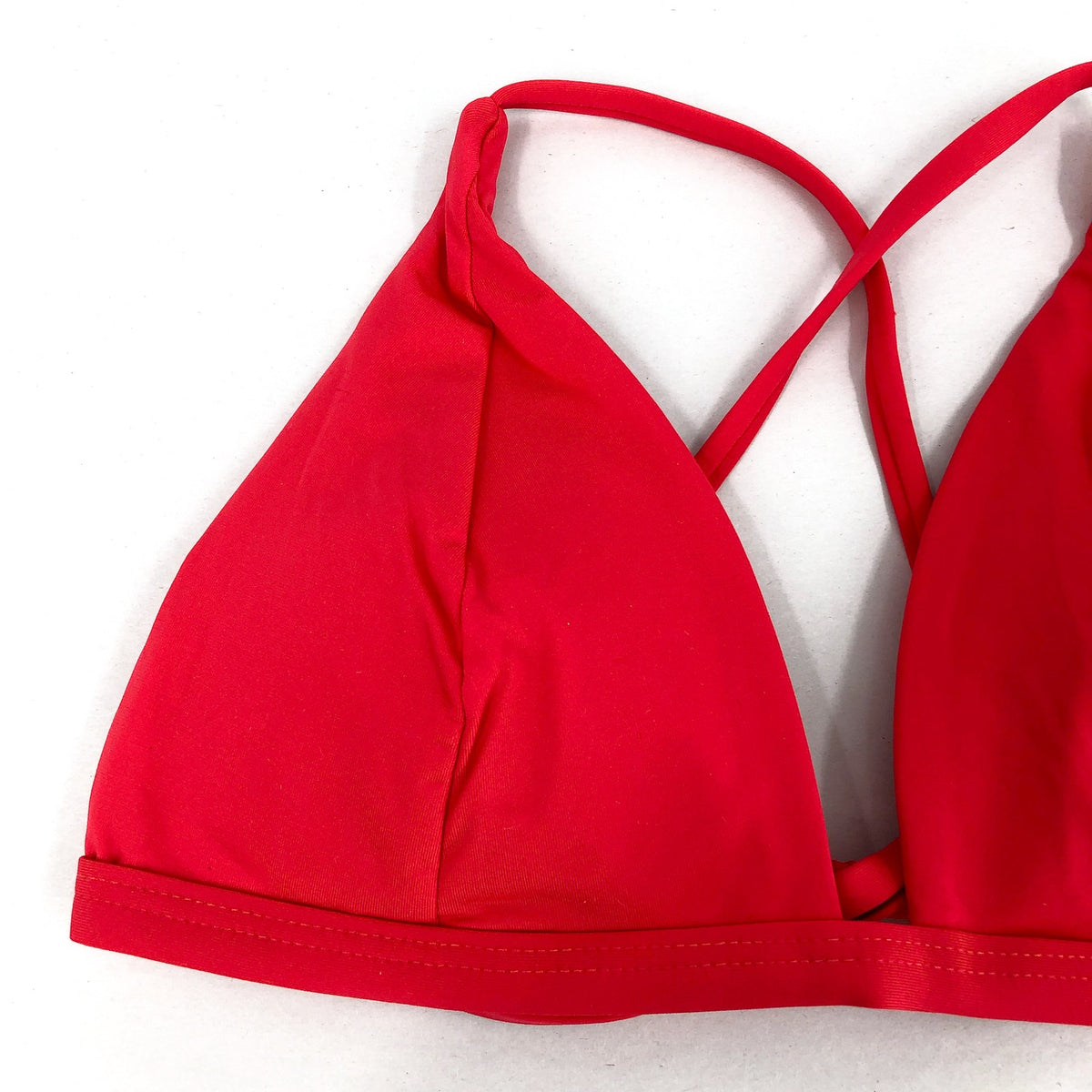 PRANA Women's Sunkissed Bikini Top Small Carmine Red Cross Back Stretch NWT