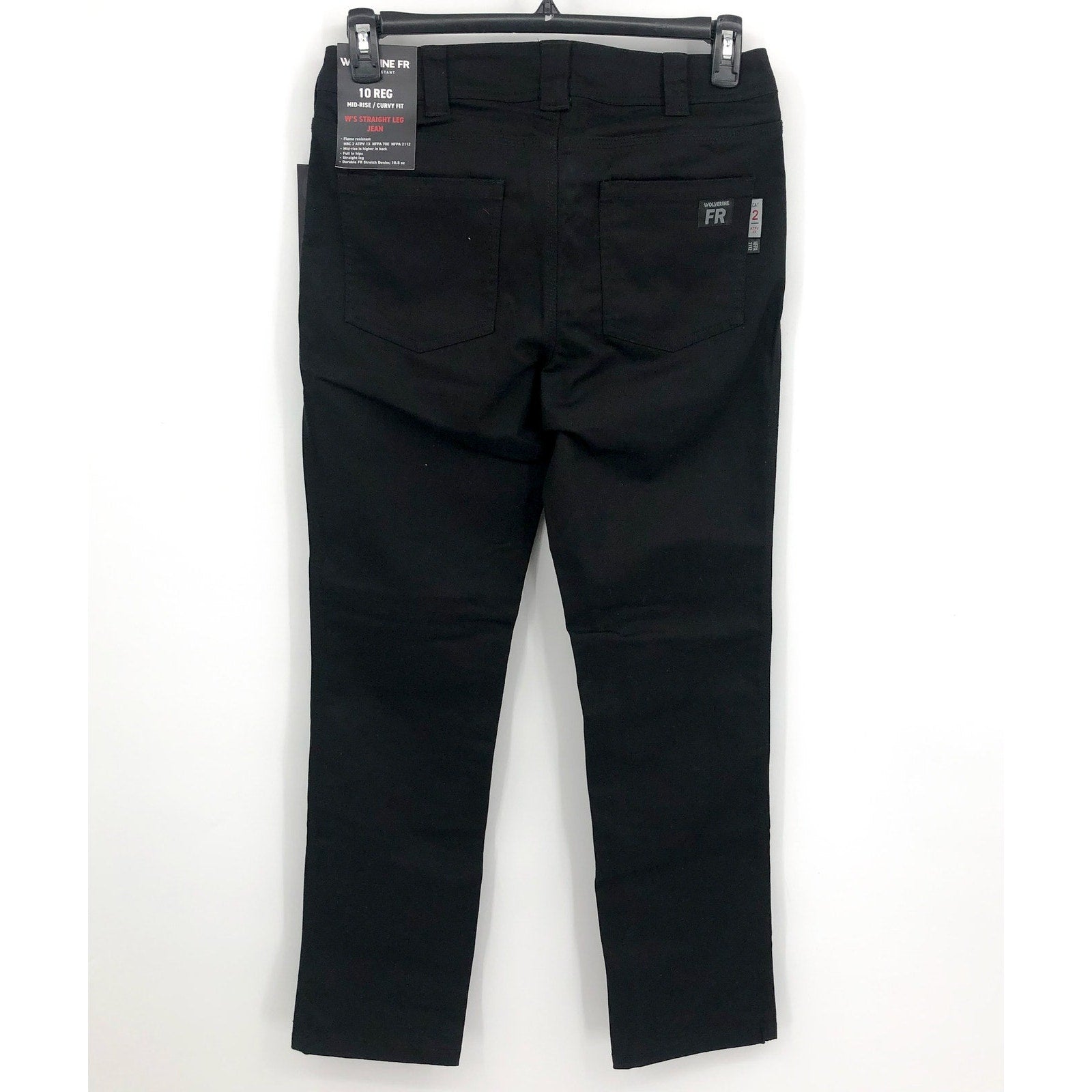 WOLVERINE Women's FR Flame Resistant Straight Jeans Size 14 Black Stretch NWT