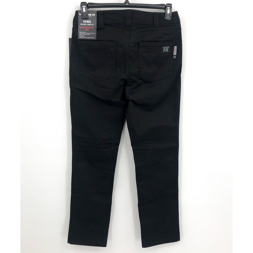 WOLVERINE Women's FR Flame Resistant Straight Jeans Size 14 Black Stretch NWT