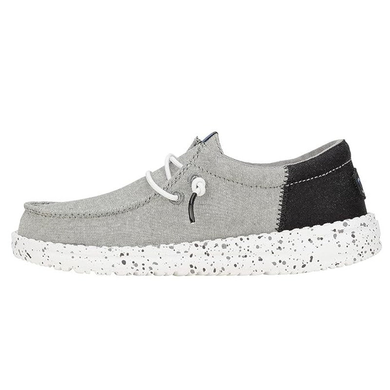 Hey Dude Kids Wally Funk Splatter Shoes US 4 EU 36 Grey Canvas NIB