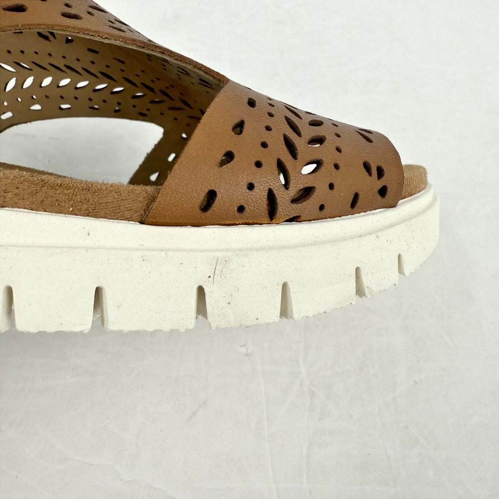 David Tate Womens Mindy Wedge Sandals US 5 M Dark Brown Leather NIB