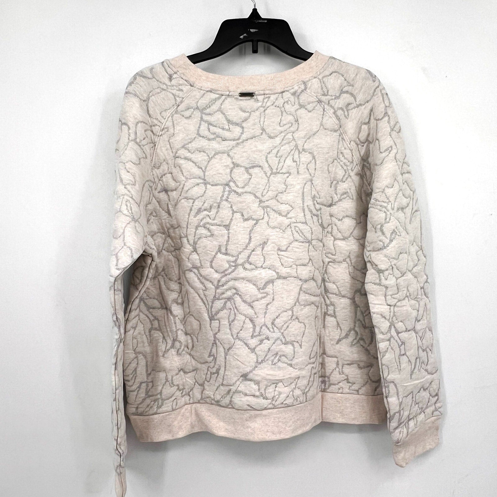 PRANA Women's Carin Pullover Sweatshirt XL Soft White Jacquard Knit NWT