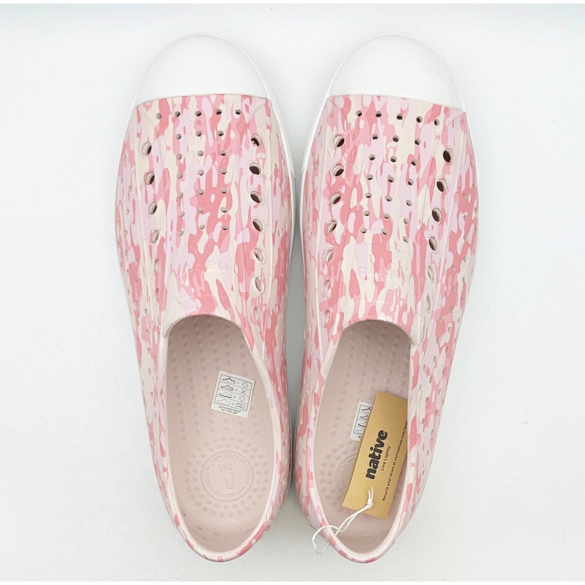 Native Men's Jefferson Slip On Shoes Size 10 Pink White EVA Waterproof NWOB