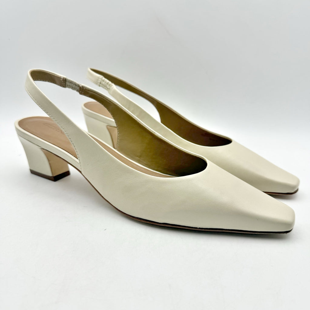 Bernardo Womens Ariella Pumps US 8 M Beige Eggshell Leather Slingback NIB