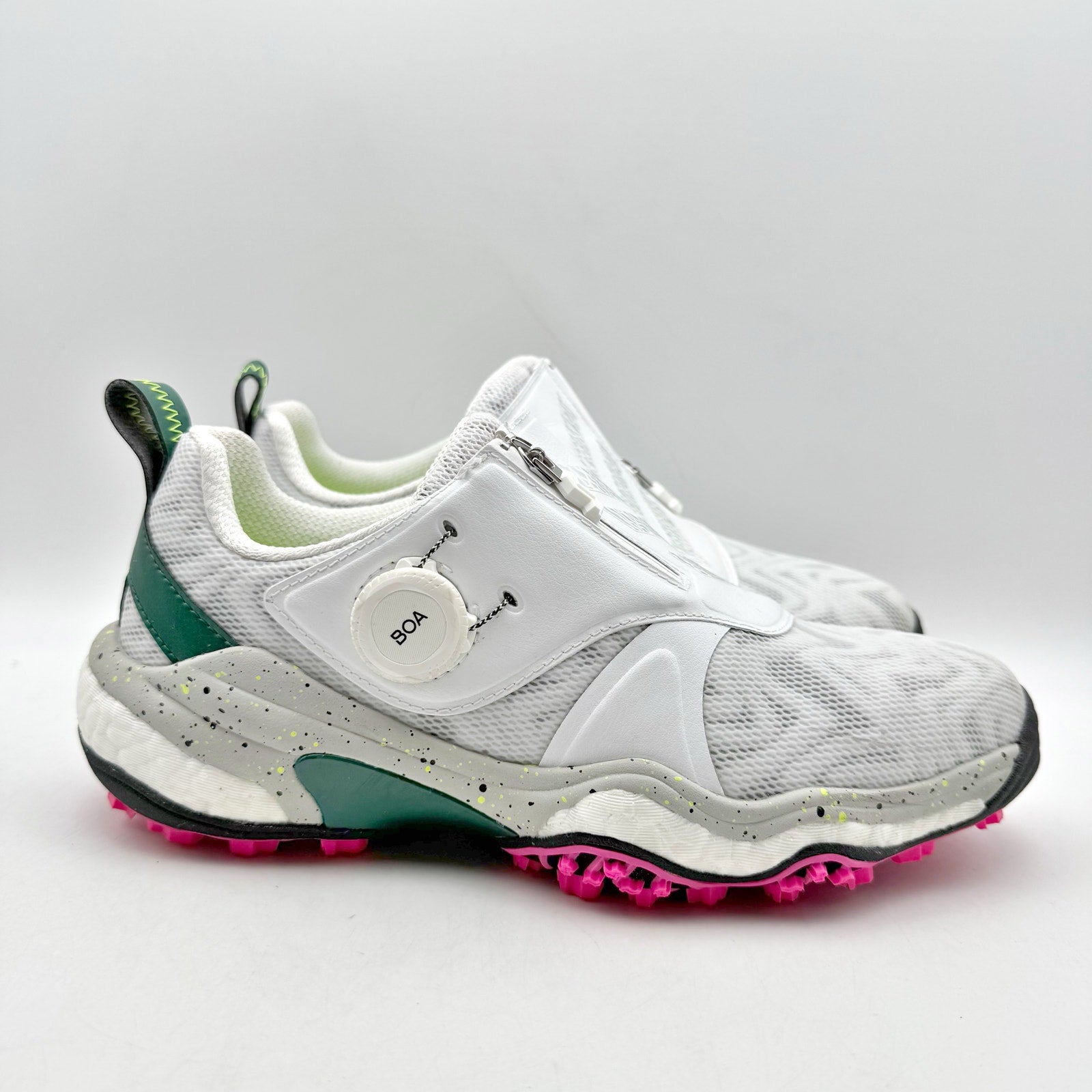 Adidas Womens Codechaos BOA 25 Golf Sneakers US 8 White Pink Athletic Shoes EUC