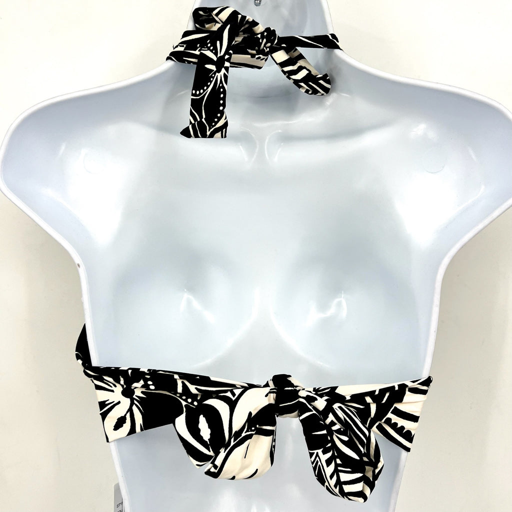 BLEU ROD BEATTIE Ciao Bella Banded Halter Top Size 12 Black White Floral NWT