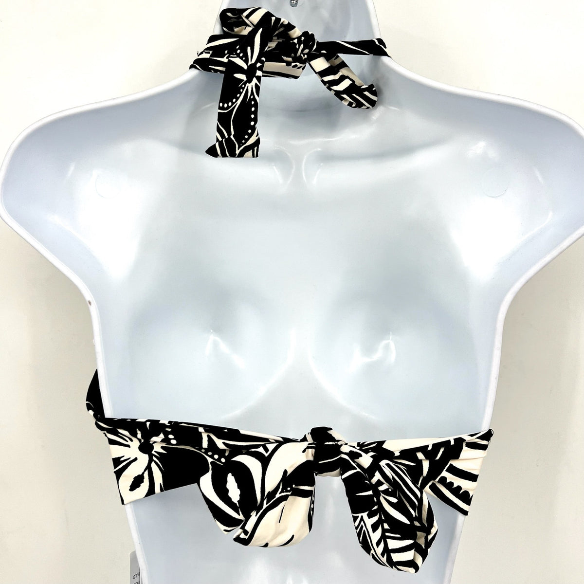 BLEU ROD BEATTIE Ciao Bella Banded Halter Top Size 12 Black White Floral NWT